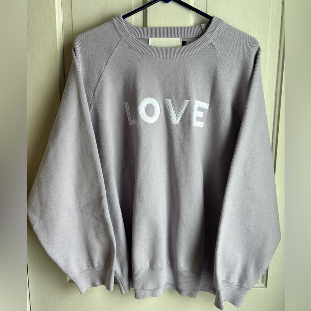 Pink Martini LOVE Sweater - Large - Lavendar - So Cute!!